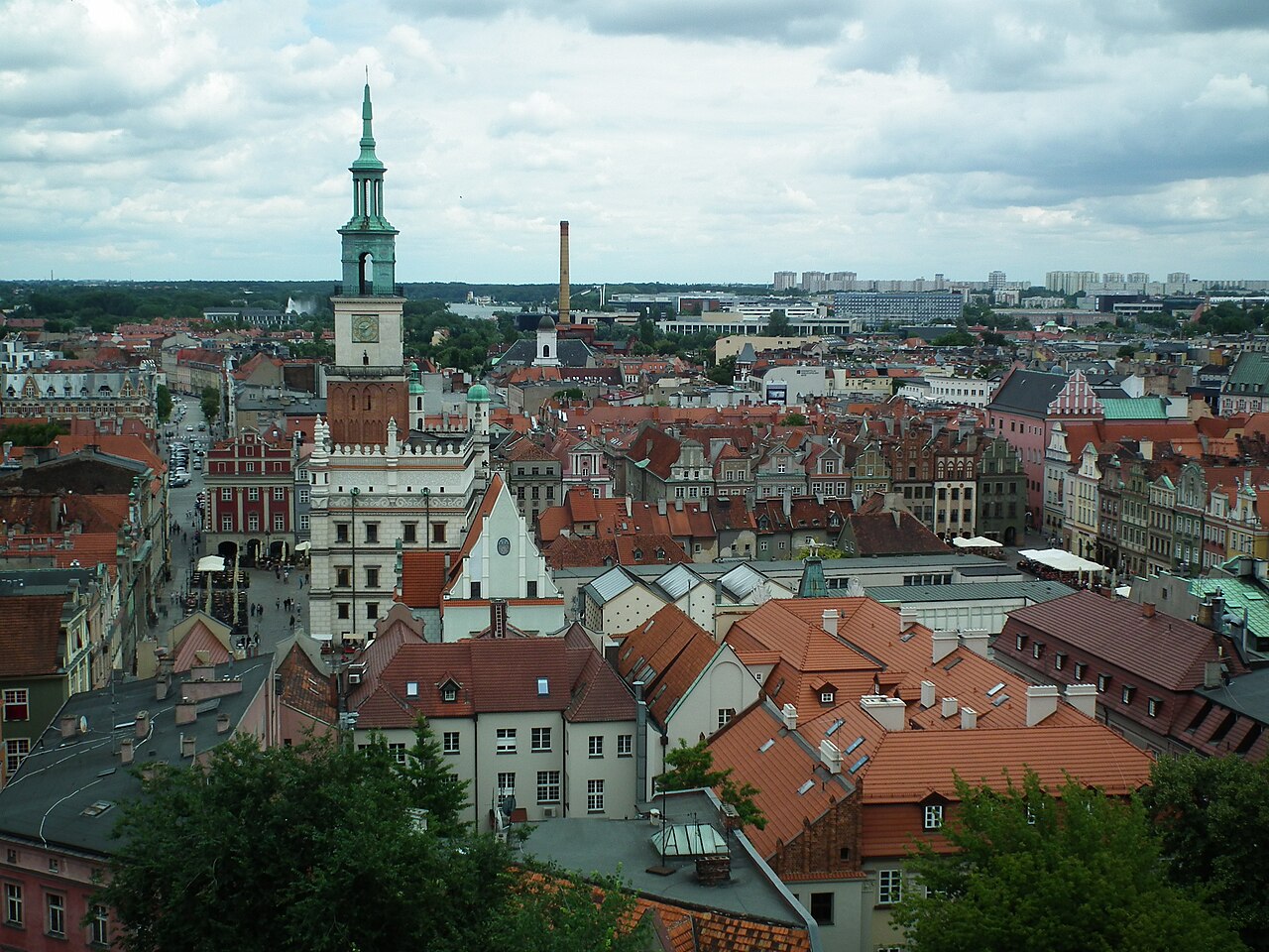 Stary Rynek w Poznaniu widziany z wieży Zamku Królewskiego